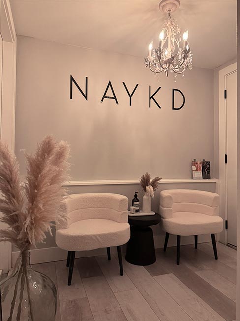 Interior view of the NAYKD Laser Hair Removal clinic in Surrey BC
